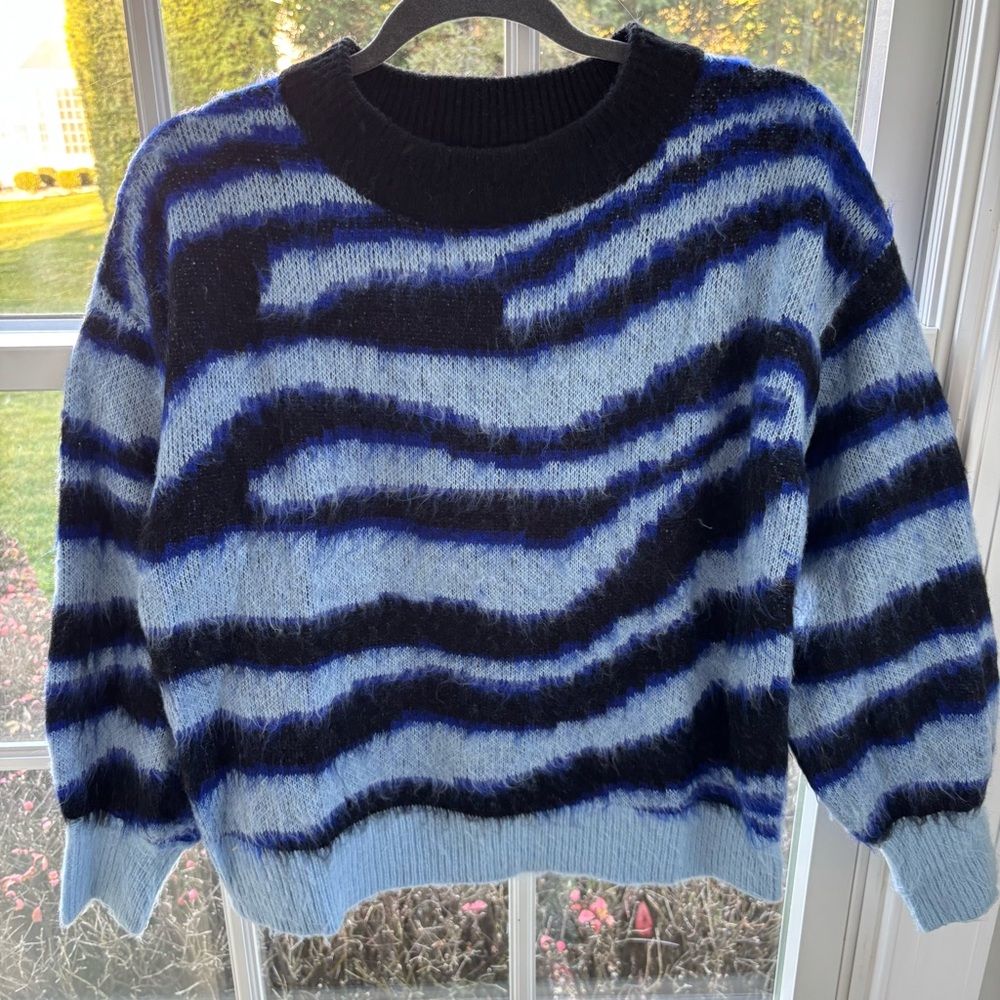 Anthropologie Black and Blue Sweater